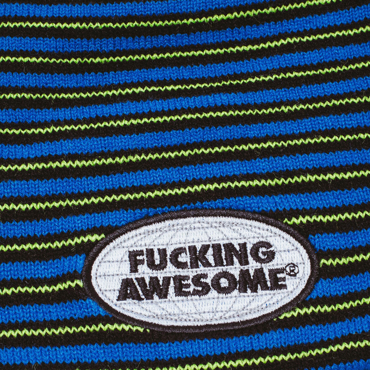 Fucking Awesome Striped Skully Beanie - Blue image 2