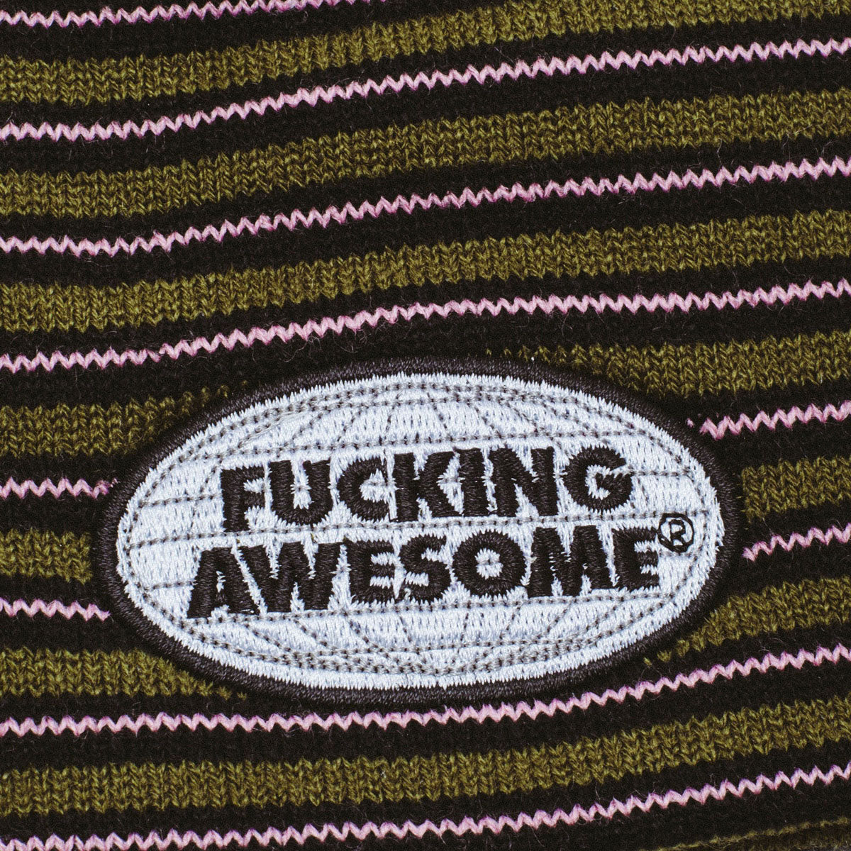 Fucking Awesome Striped Skully Beanie - Green image 2