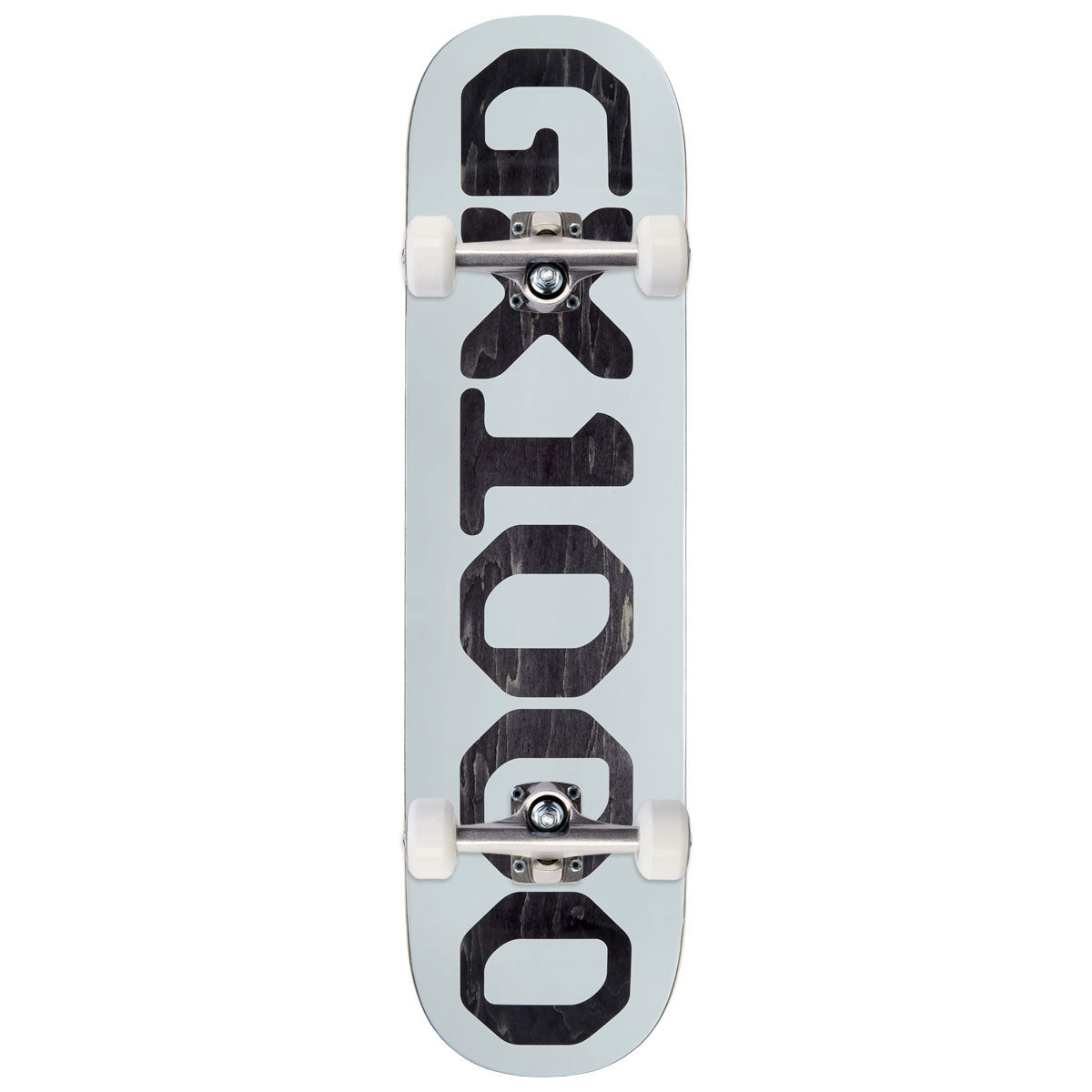 GX1000 OG Logo Skateboard Complete - White/Black Veneer - 8.25