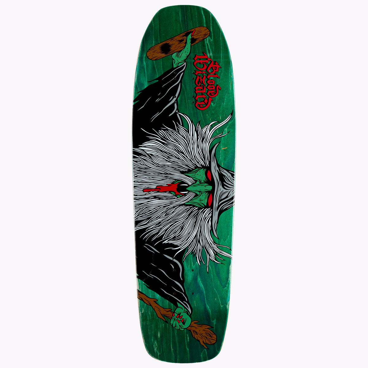 Blood Wizard Flying Wizard Shaped Skateboard Deck - Assorted Stains - 9.25