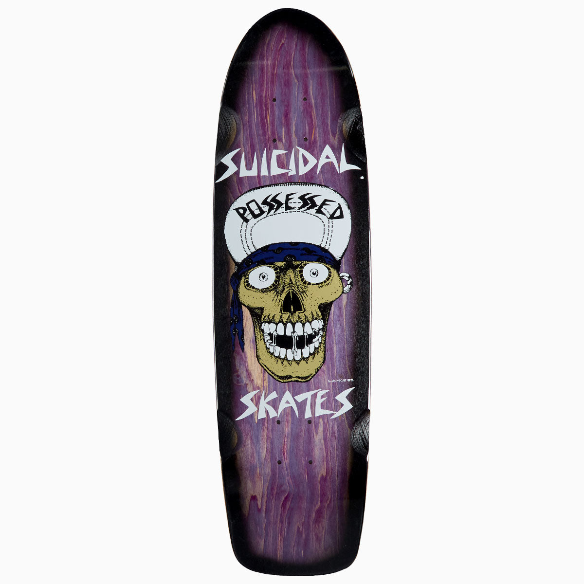 Dogtown x Suicidal Skates Punk Skull 70s Rider Skateboard Deck - Assorted Stains/Black Fade - 8.375