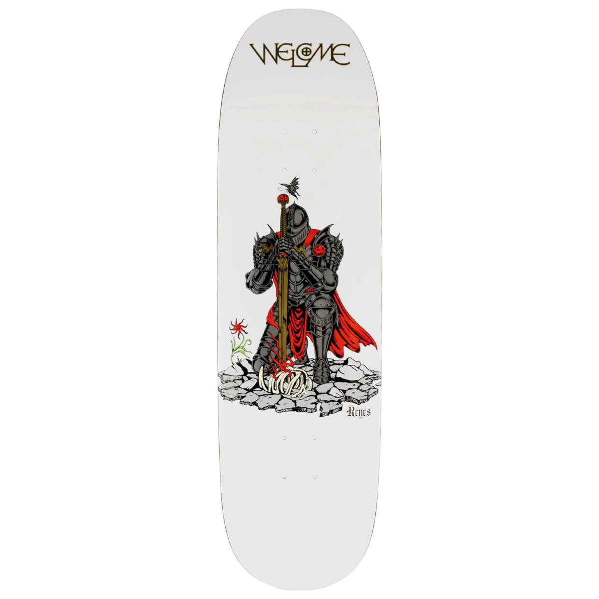 Welcome Paladin Ryan Reyes On A Baculus 2.0 Skateboard Deck - White - 9.00