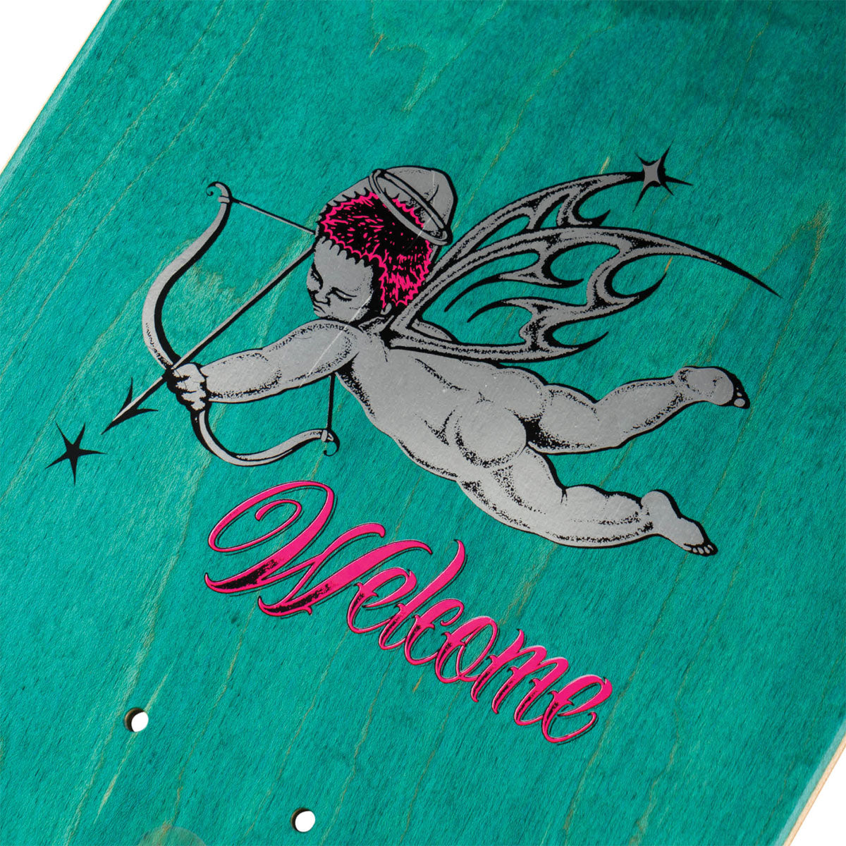 Welcome Cupid Evan Mock On A Moontrimmer 2.0 Skateboard Complete - Blue Glitter - 8.60