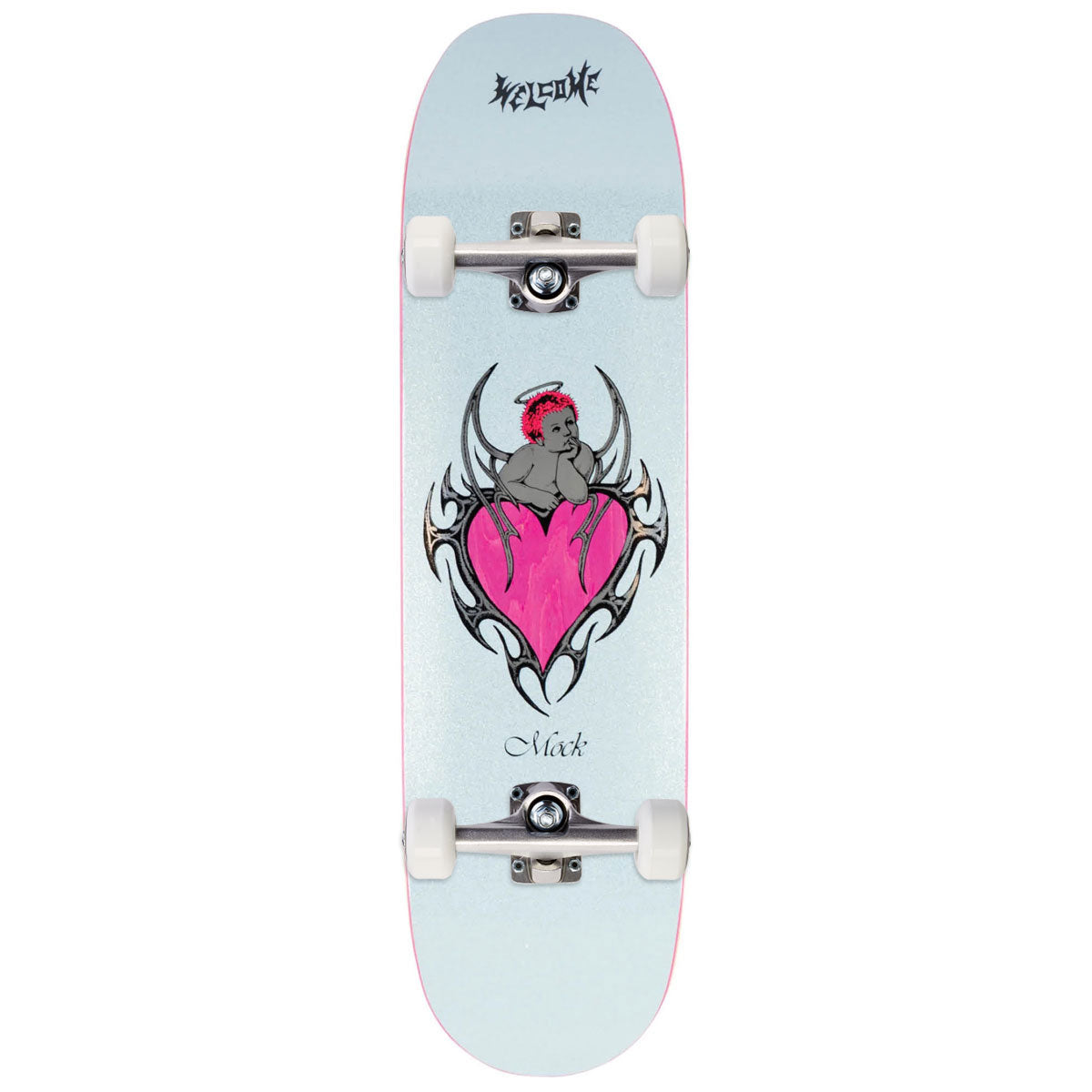 Welcome Cupid Evan Mock On A Moontrimmer 2.0 Skateboard Complete - Blue Glitter - 8.60