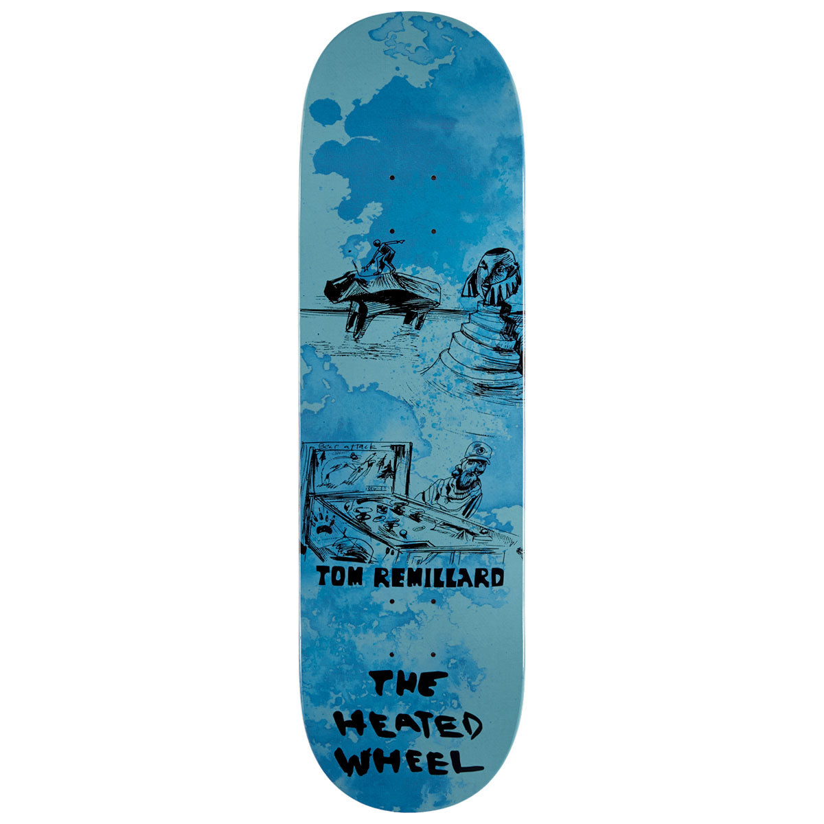 The Heated Wheel Tom Remillard Pinball Wizard Skateboard Deck - 9.00