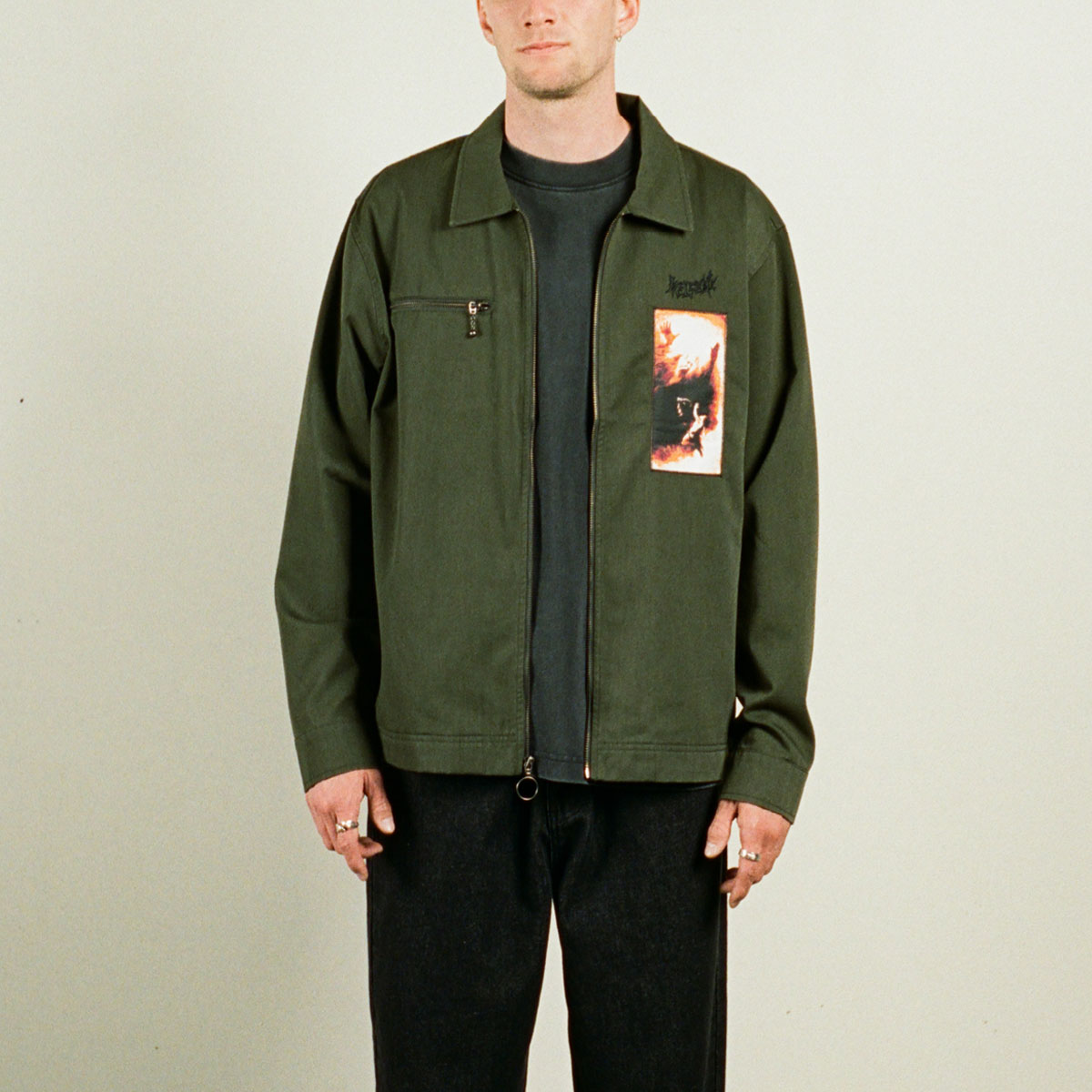 Welcome Smite Patches Long Sleeve Work Shirt - Forest image 5