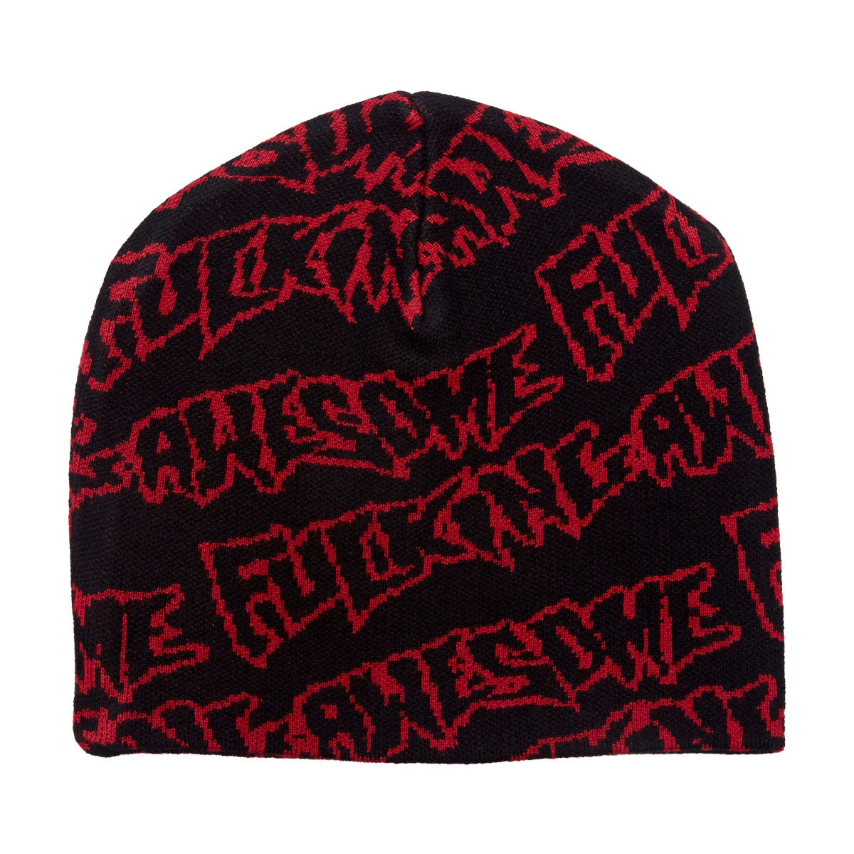Fucking Awesome FA Stamp Repeat Skully Beanie - Black/Red image 1