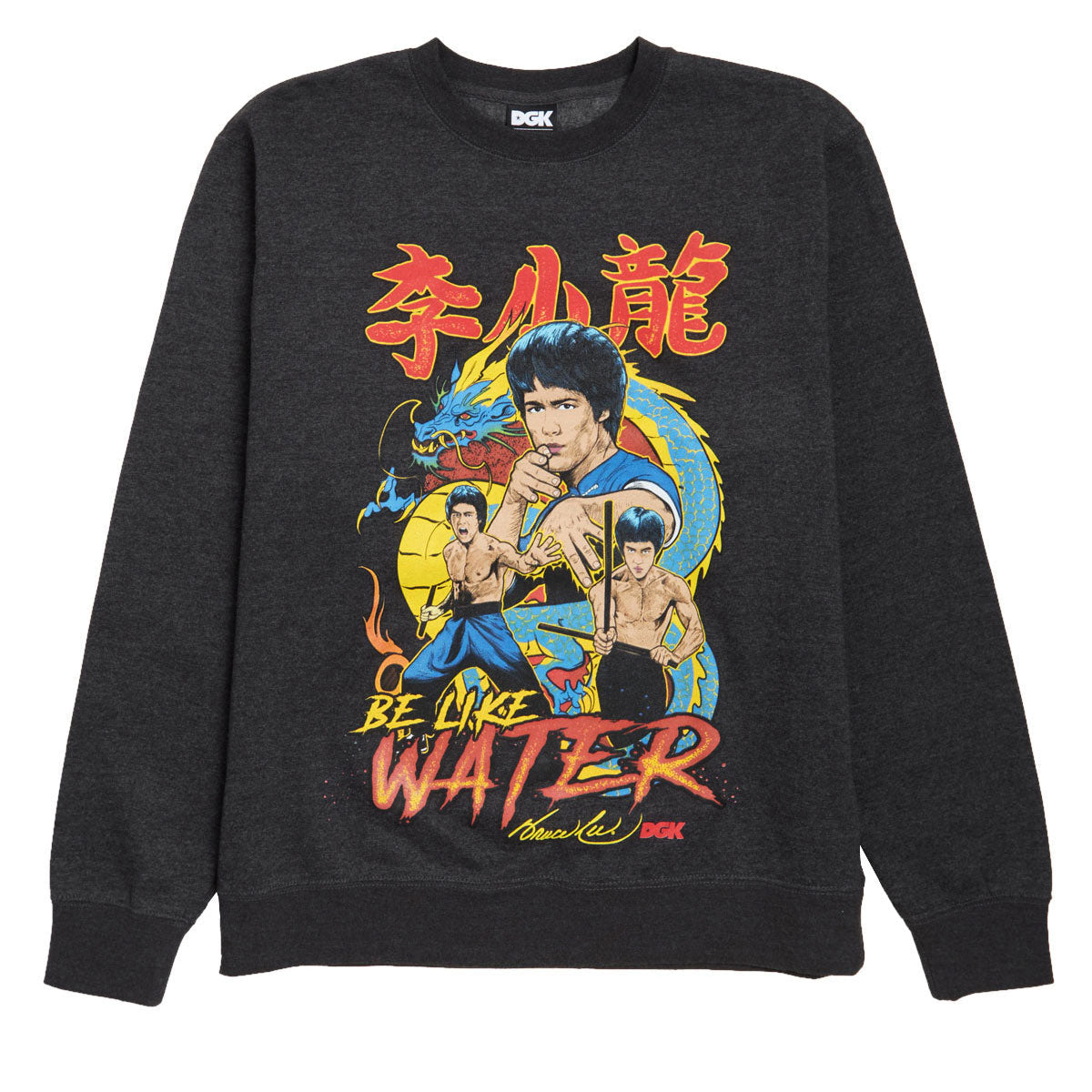 DGK x Bruce Lee Fury Sweatshirt - Charcoal Heather image 1