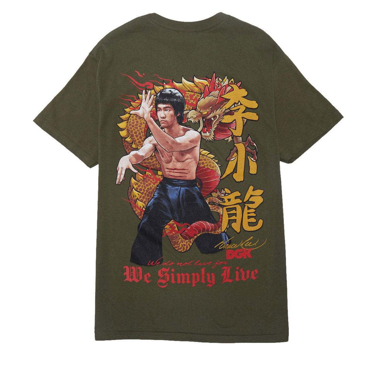 DGK x Bruce Lee Lil Dragon T-Shirt - Military Green image 1