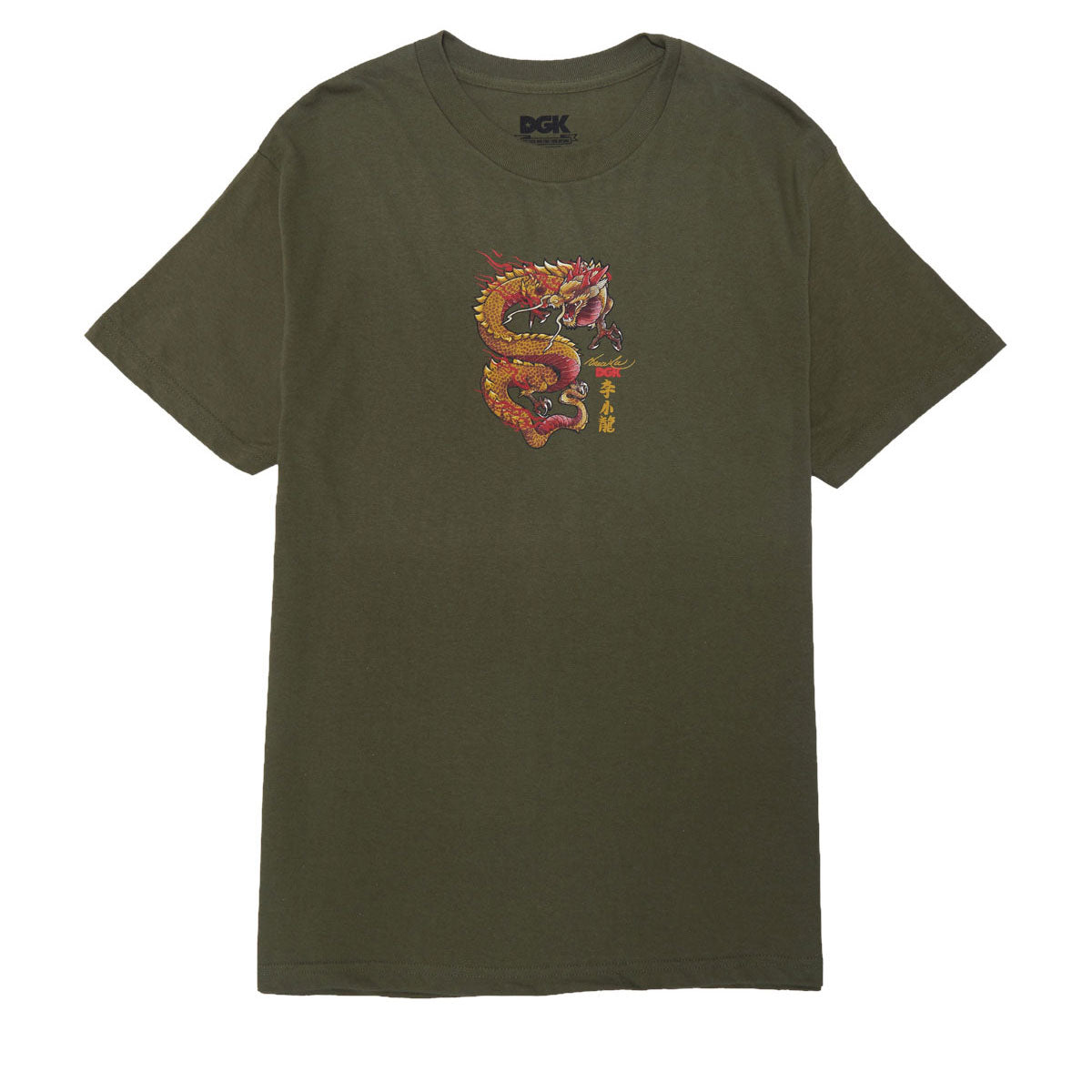 DGK x Bruce Lee Lil Dragon T-Shirt - Military Green image 2