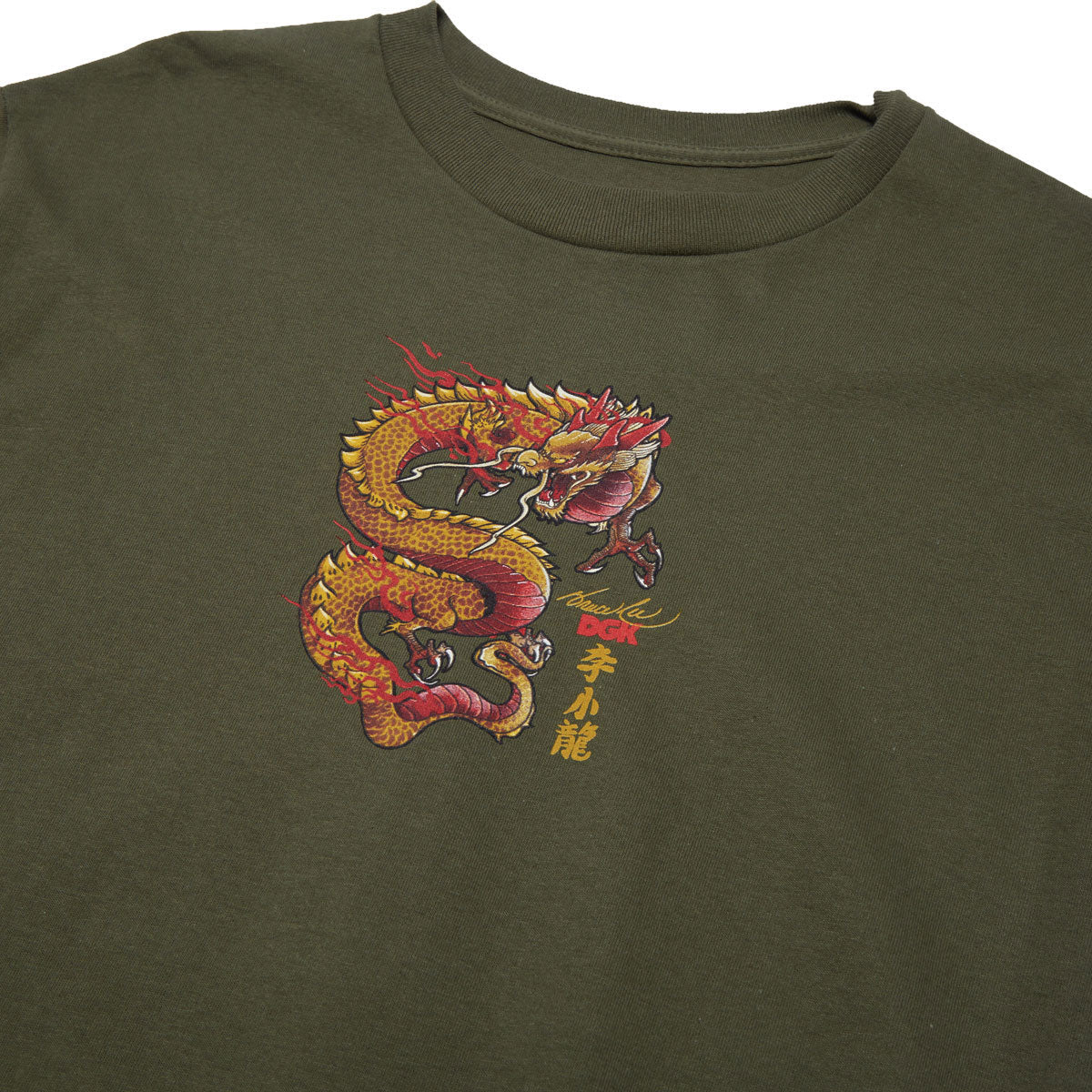 DGK x Bruce Lee Lil Dragon T-Shirt - Military Green image 3