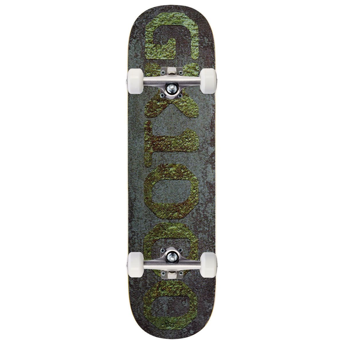 GX1000 OG Logo Patina Skateboard Complete - Blueish/Green Font - 8.25