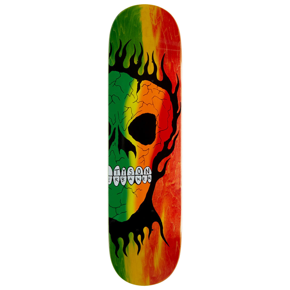 Baker Tyson Peterson Rasta Skull OG Skateboard Deck - 8.25