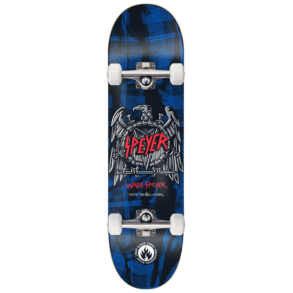 Black Label Wade Speyer Eagle Plaid Skateboard Complete - 8.75