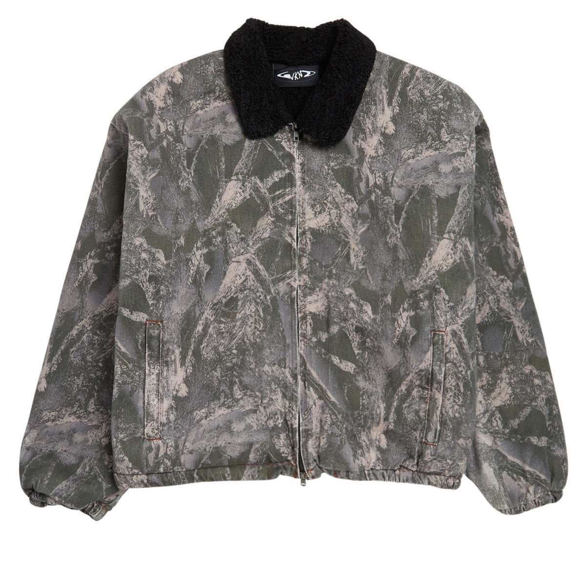 WKND Sherpa Lined Denim Jacket - Printed Camo Denim image 1