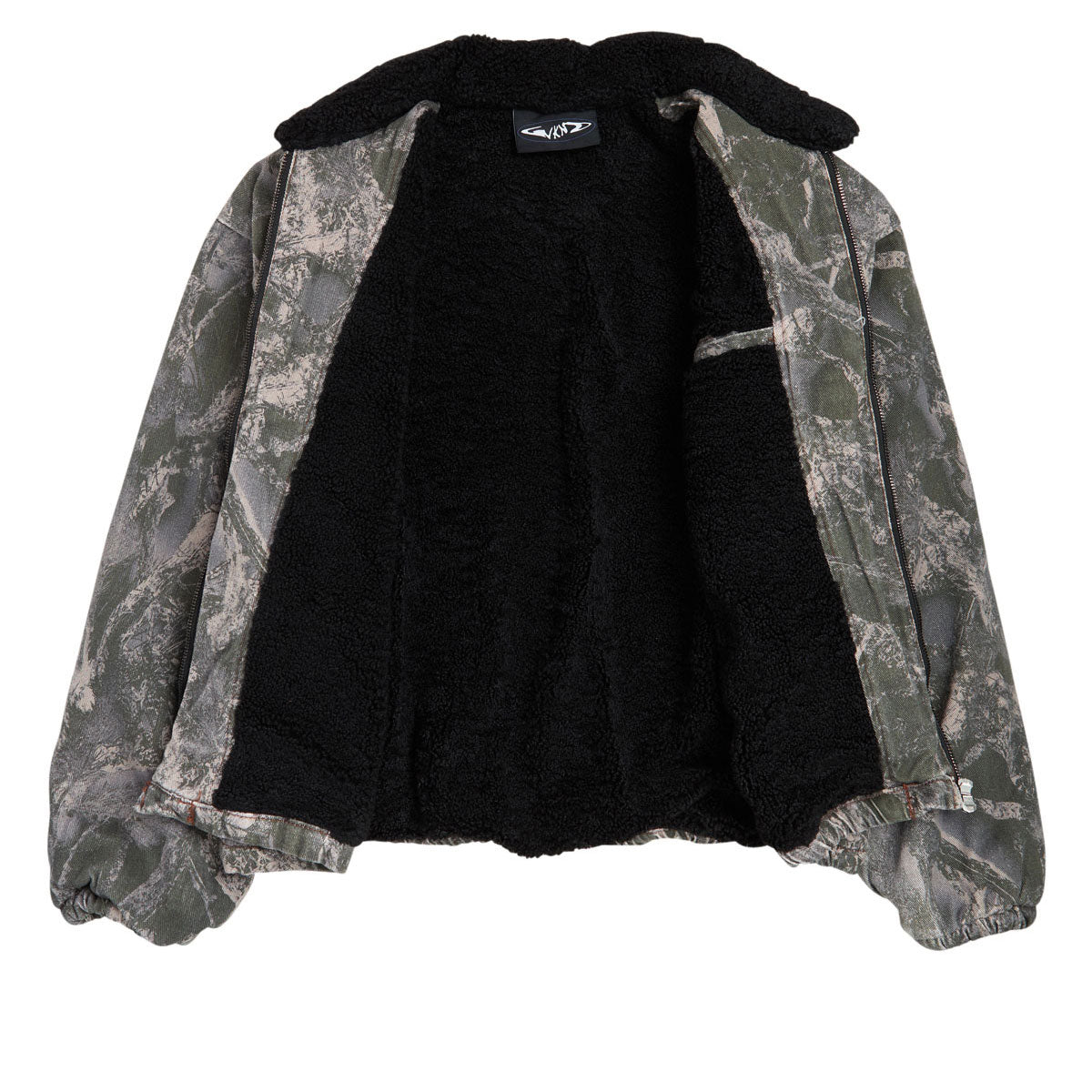 WKND Sherpa Lined Denim Jacket - Printed Camo Denim image 3