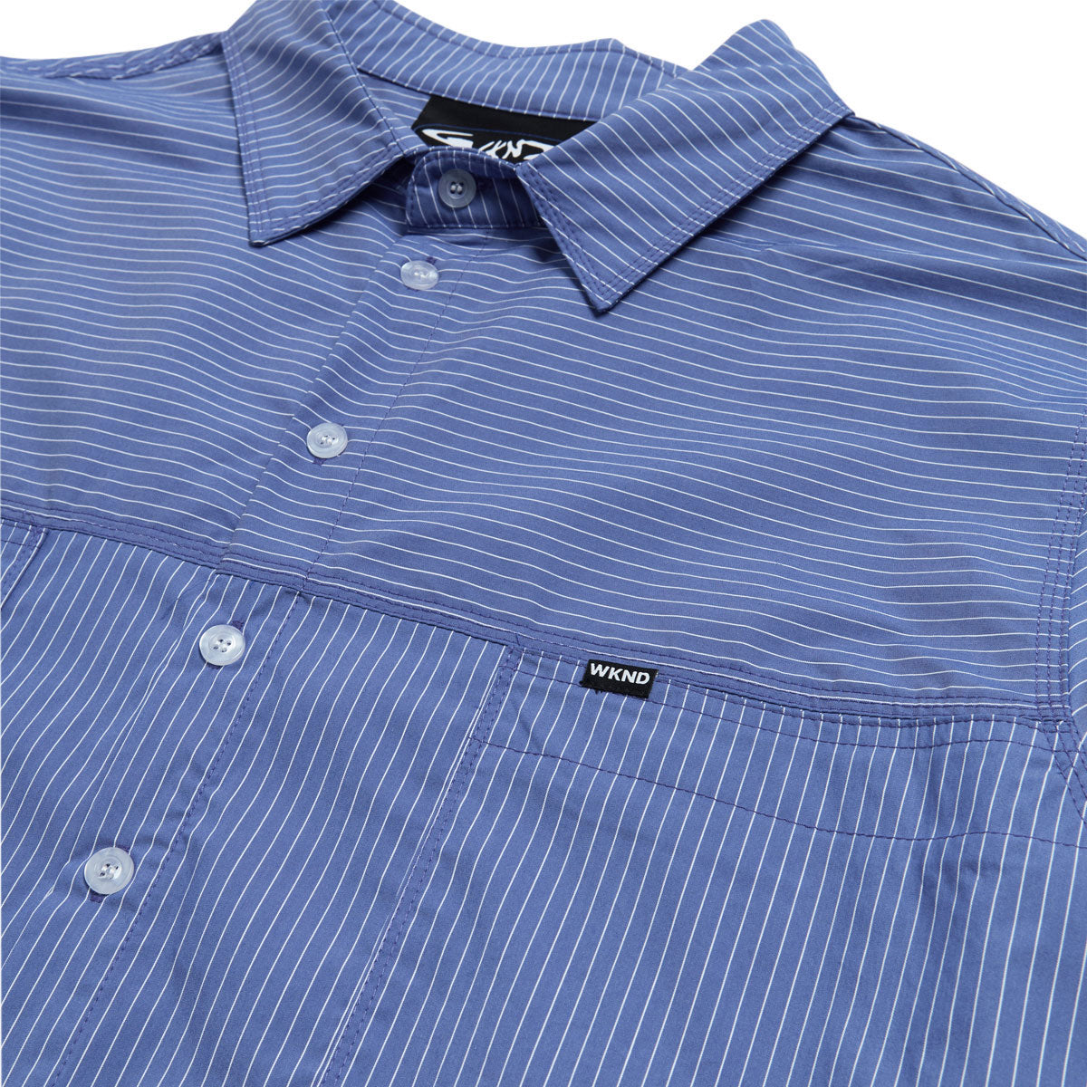 WKND Office Stripes RR Long Sleeve Shirt - Blue image 2