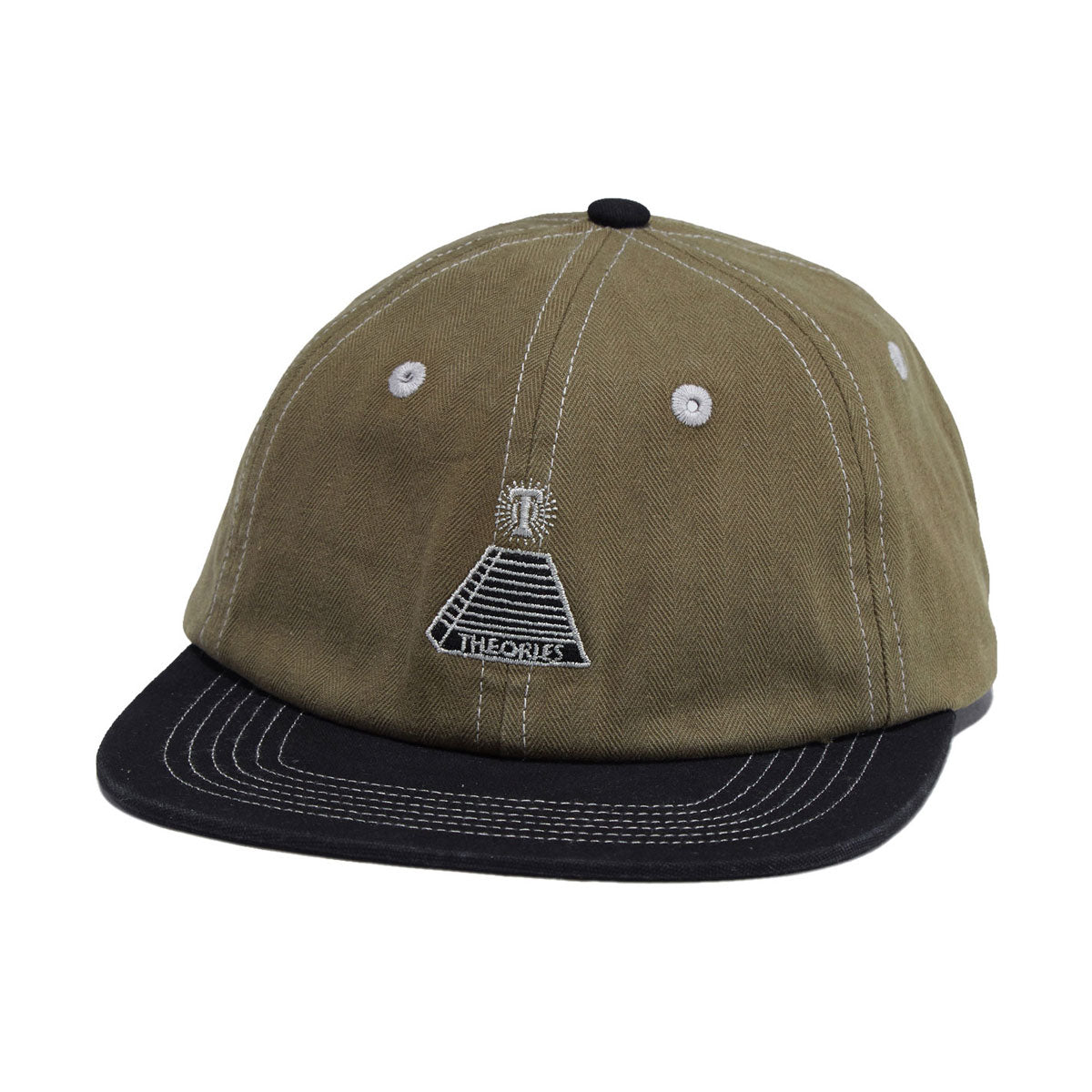 Theories Scribble Herringbone Snapback Hat - Olive/Black image 1