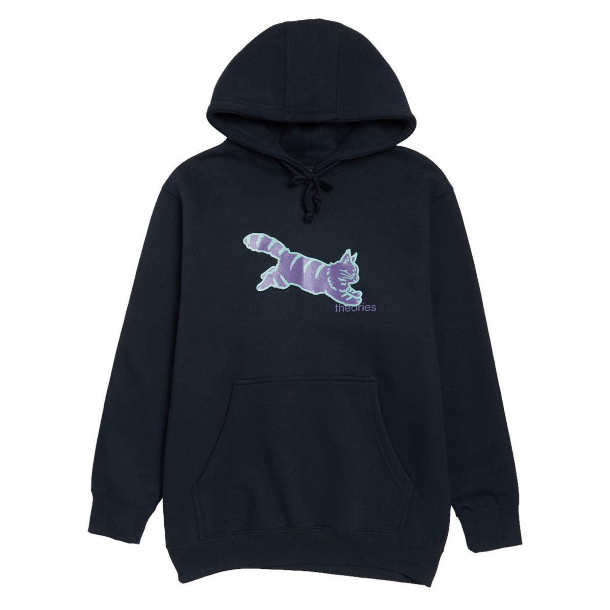 Theories Concious Kitty Hoodie - Washed Navy image 1