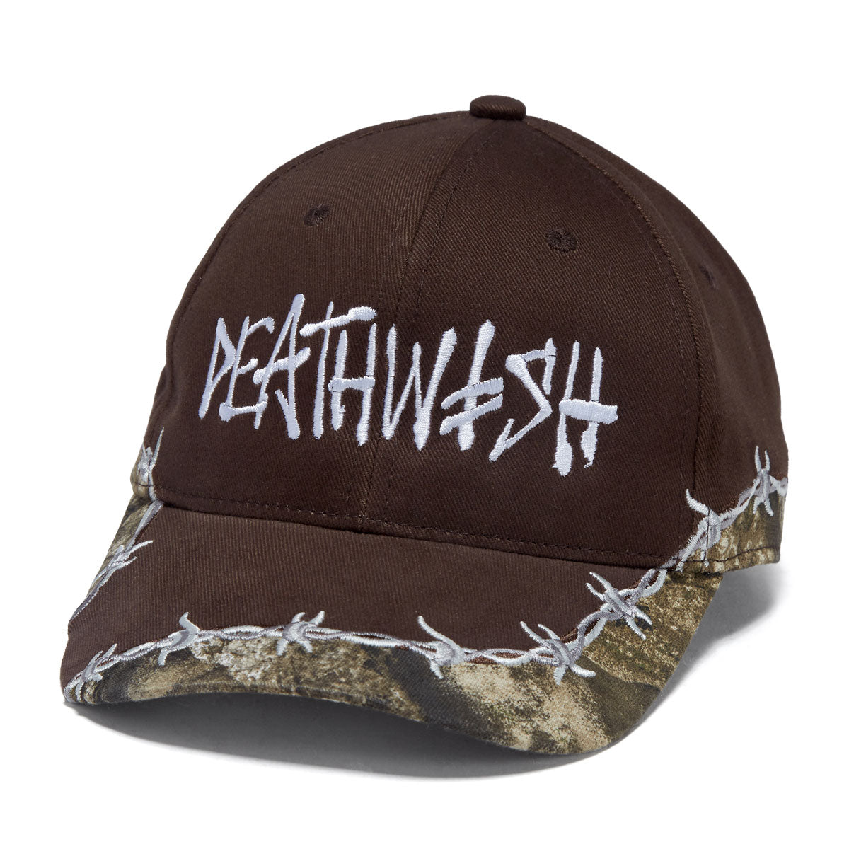 Deathwish Deathspray Barbed Wire 6 Panel Hat - Brown image 1