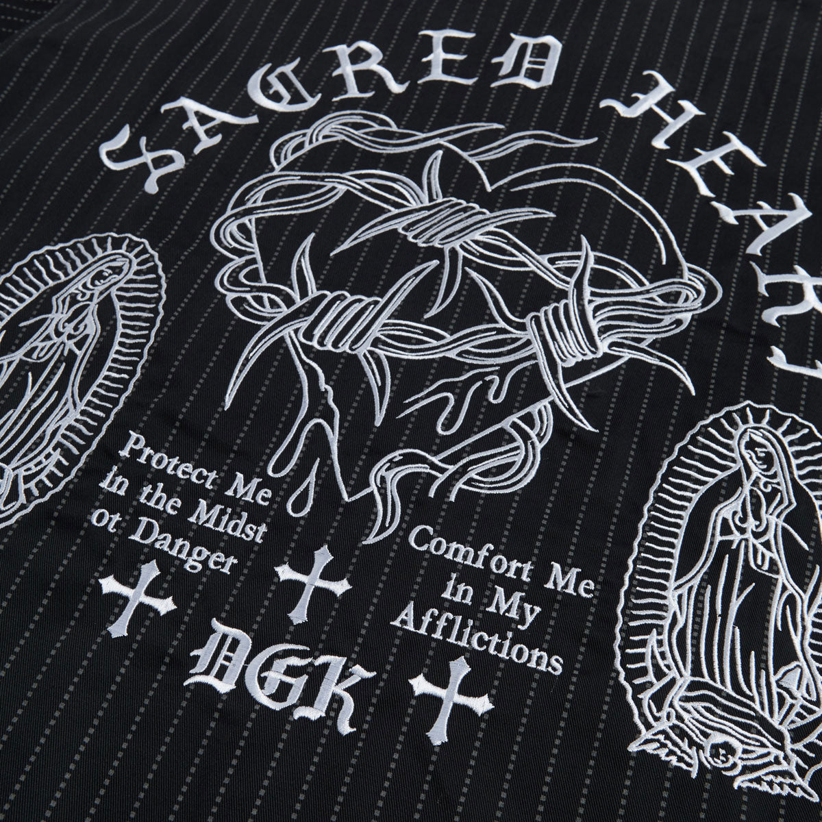 DGK Sagrado Work Shirt - Black Pinstripe image 3