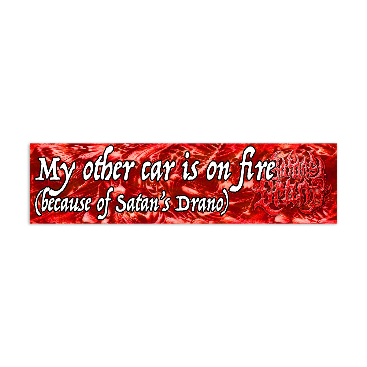 Satan's Drano Bumper Sticker - Red image 1