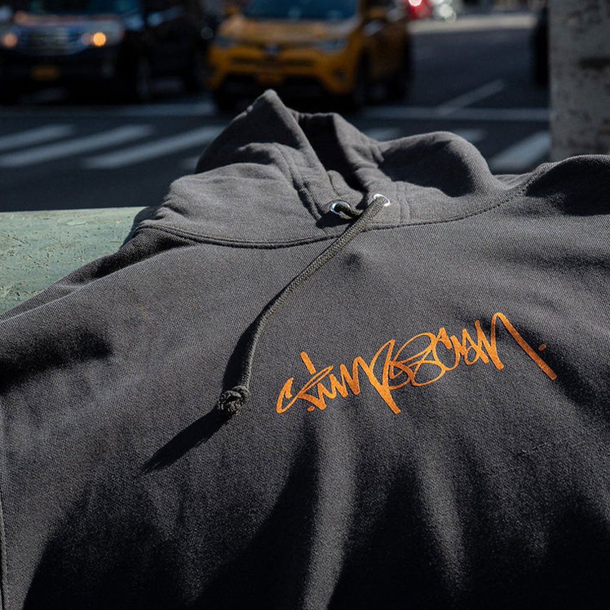 Timescan Script Logo Hoodie - Washed Black image 4