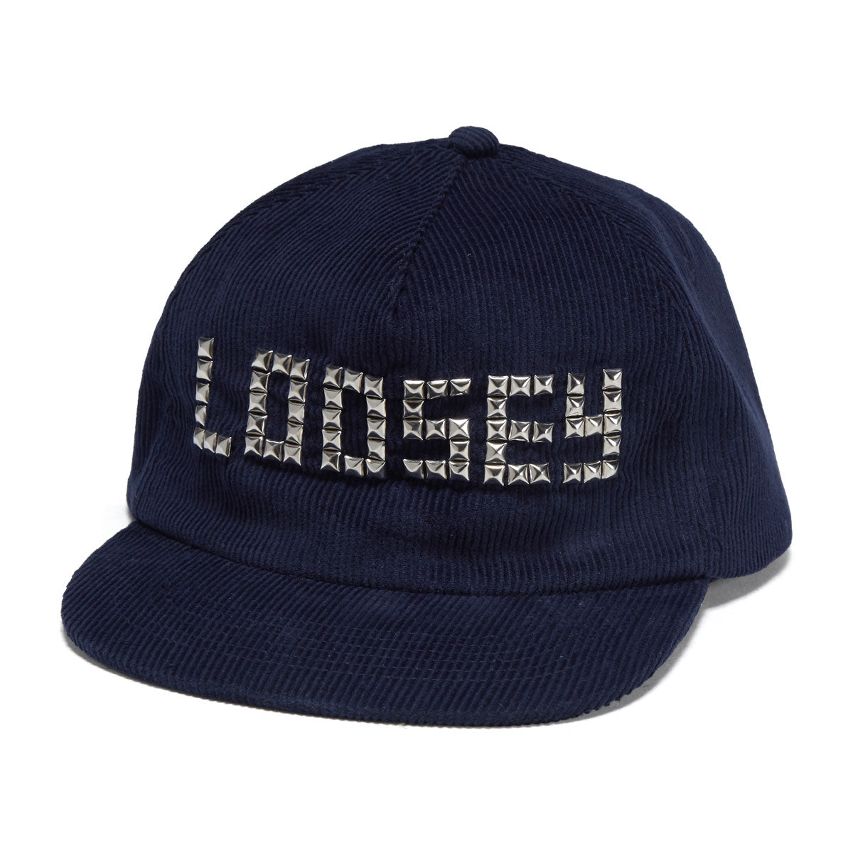 Loosey Studded Snapback Hat - Navy Corduroy image 1