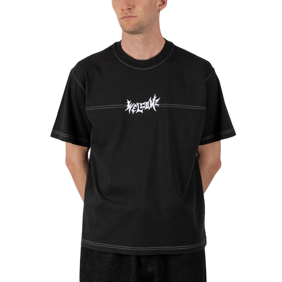 Welcome Vamp Football Knit T-Shirt - Black/White image 4