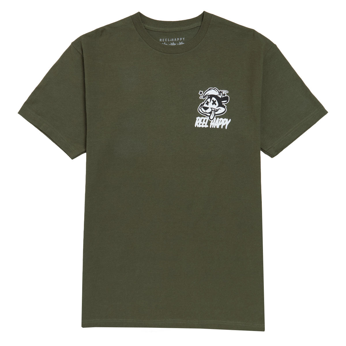 Reel Happy No Skunk T-Shirt - Olive Green image 2