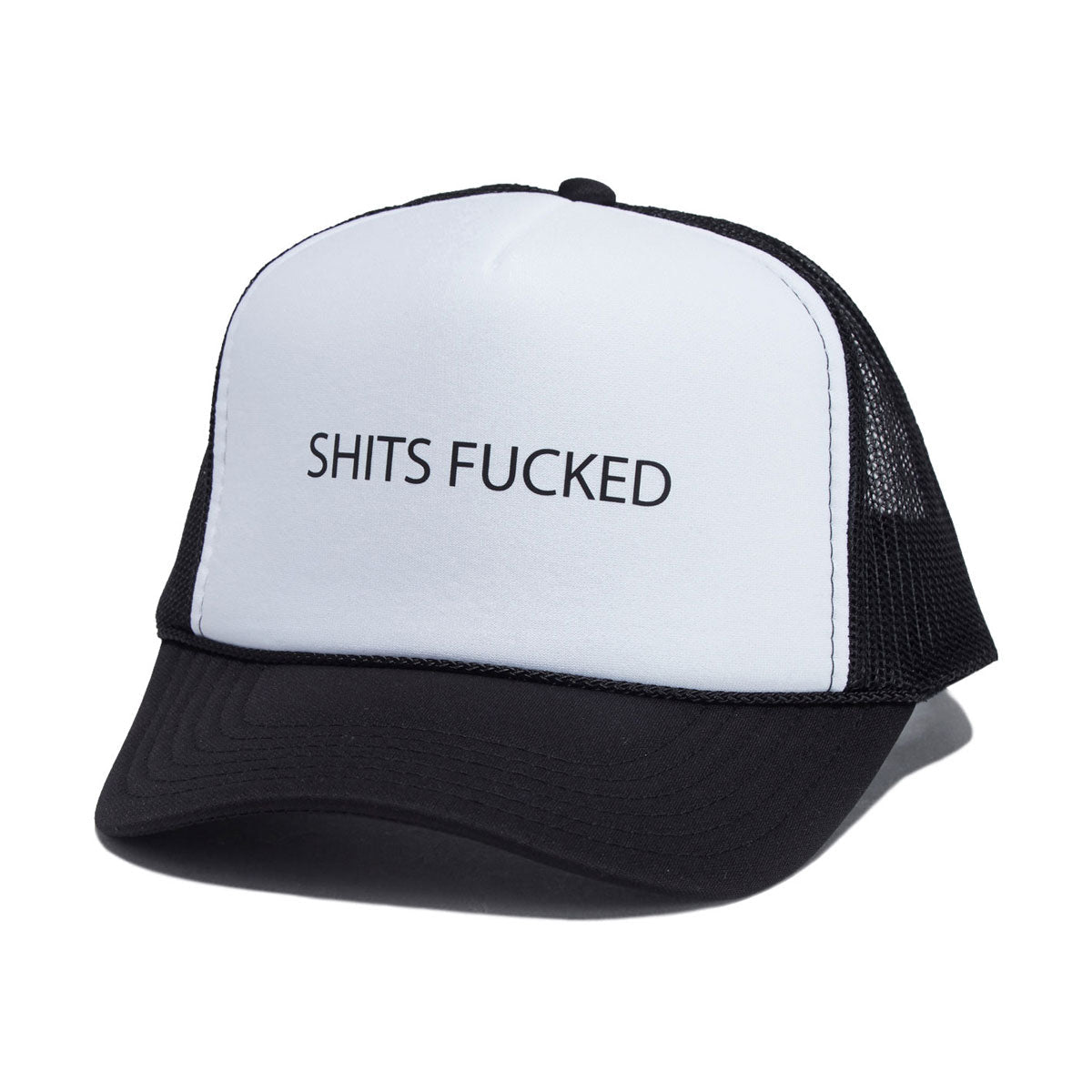 Designer Trash Shits Fucked Trucker Hat - White image 1