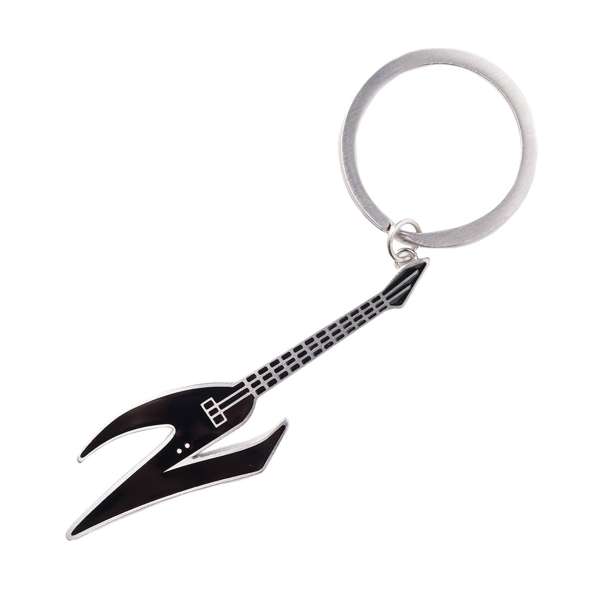 2 Riser Pads Guitar Keychain - Silver image 1