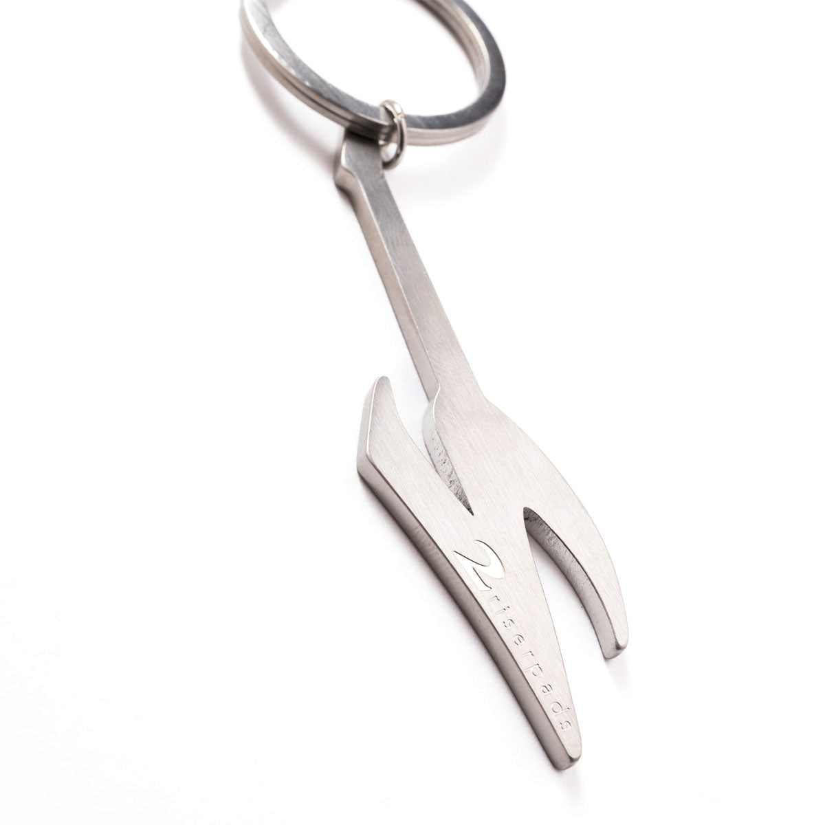 2 Riser Pads Guitar Keychain - Silver image 2