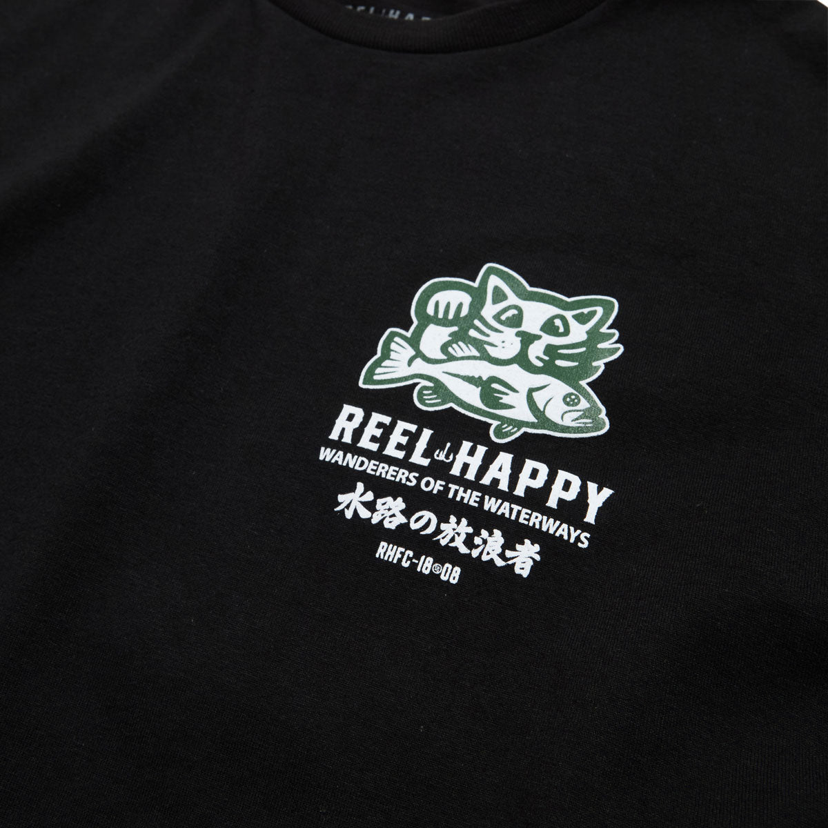 Reel Happy Hirame T-Shirt - Black image 3