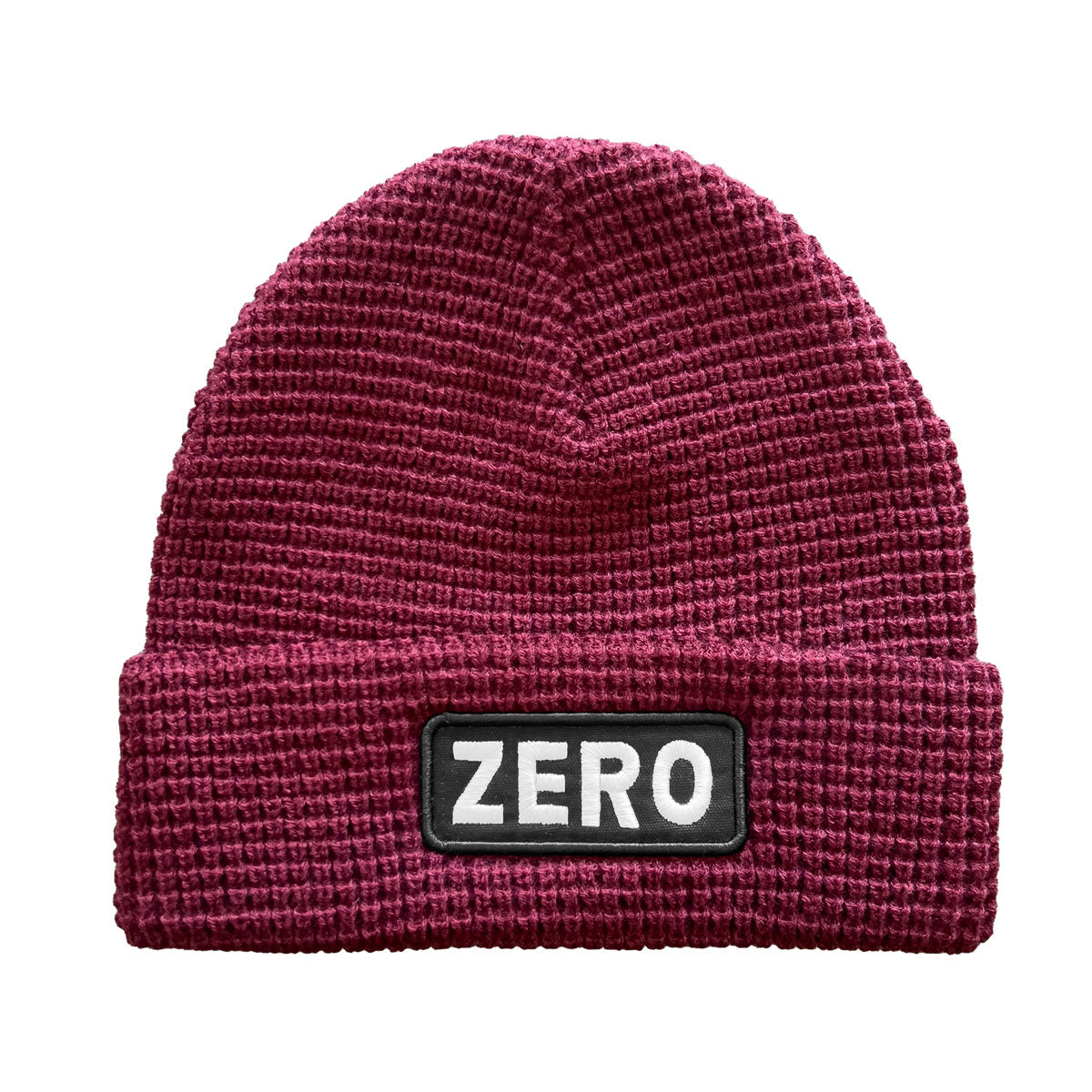 Zero Army Patch Waffle Beanie - Burgundy image 1