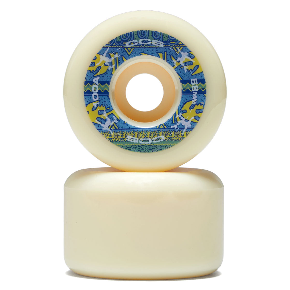 CCS Wide 100a Skateboard Wheels - White - 58mm image 2