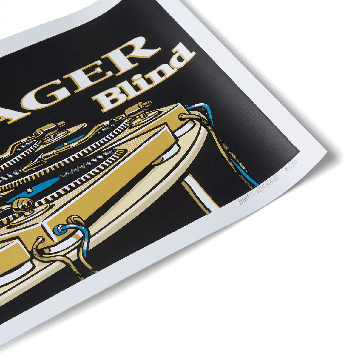 Pragmatic Prints x Blind Ronnie Creager Mixmaster Print - Gold/Blue image 2