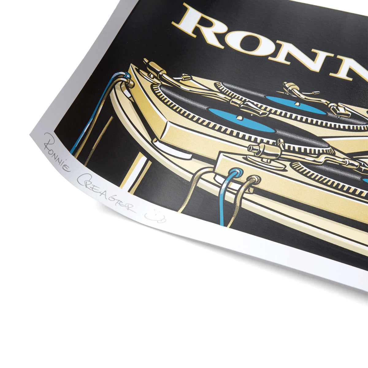 Pragmatic Prints x Blind Ronnie Creager Mixmaster Print - Gold/Blue image 3