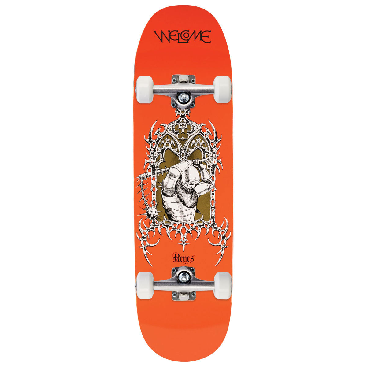 Welcome Flail Ryan Reyes On Baculus 2.0 Skateboard Complete - Tangerine/Gold Foil - 9.00
