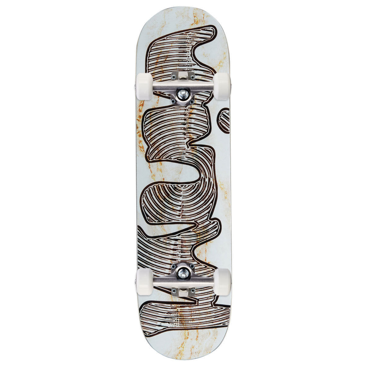 Vinyl Spiral Skateboard Complete - White Marble - 8.25