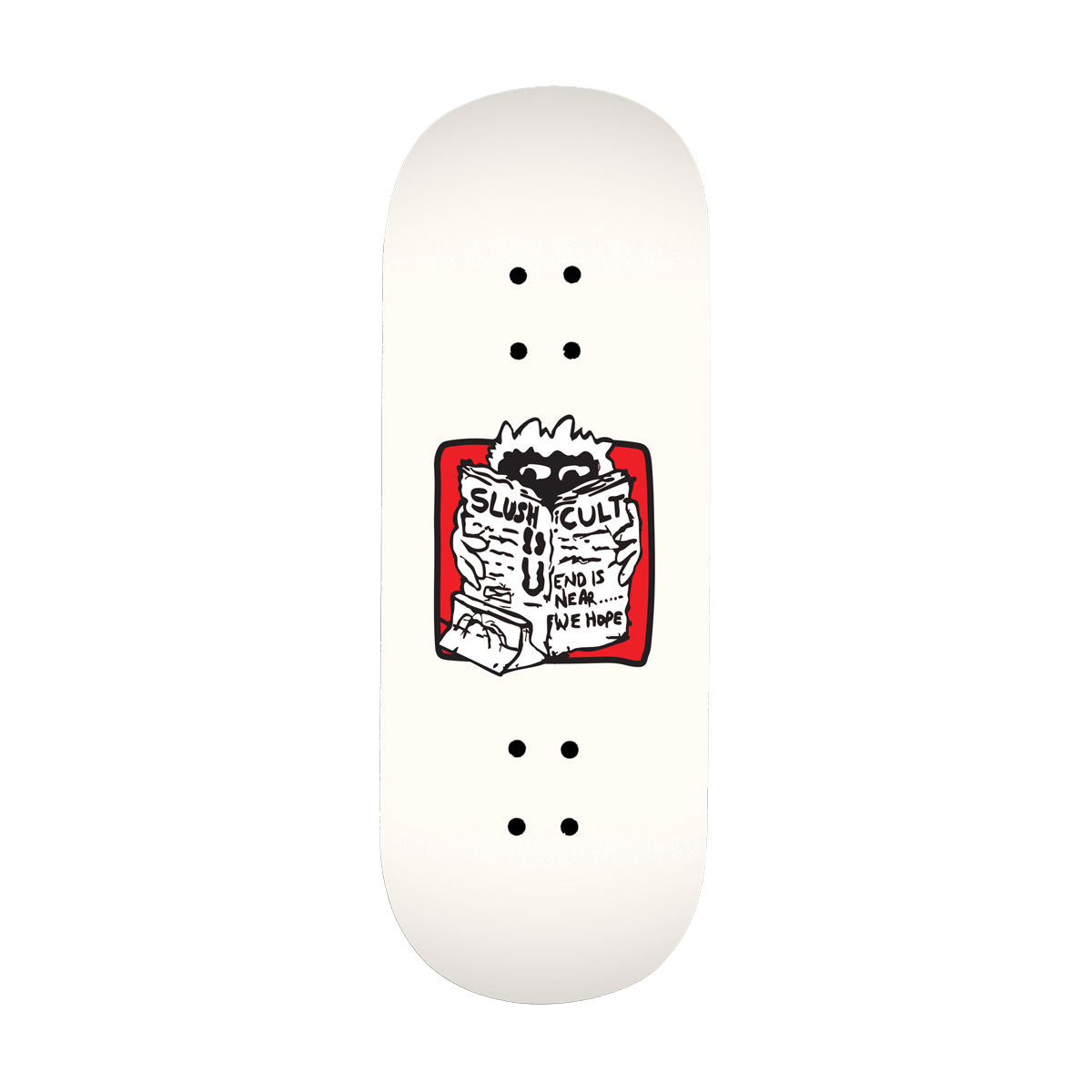 SlushCult News Shop Fingerboard Deck - White - 34mm image 1