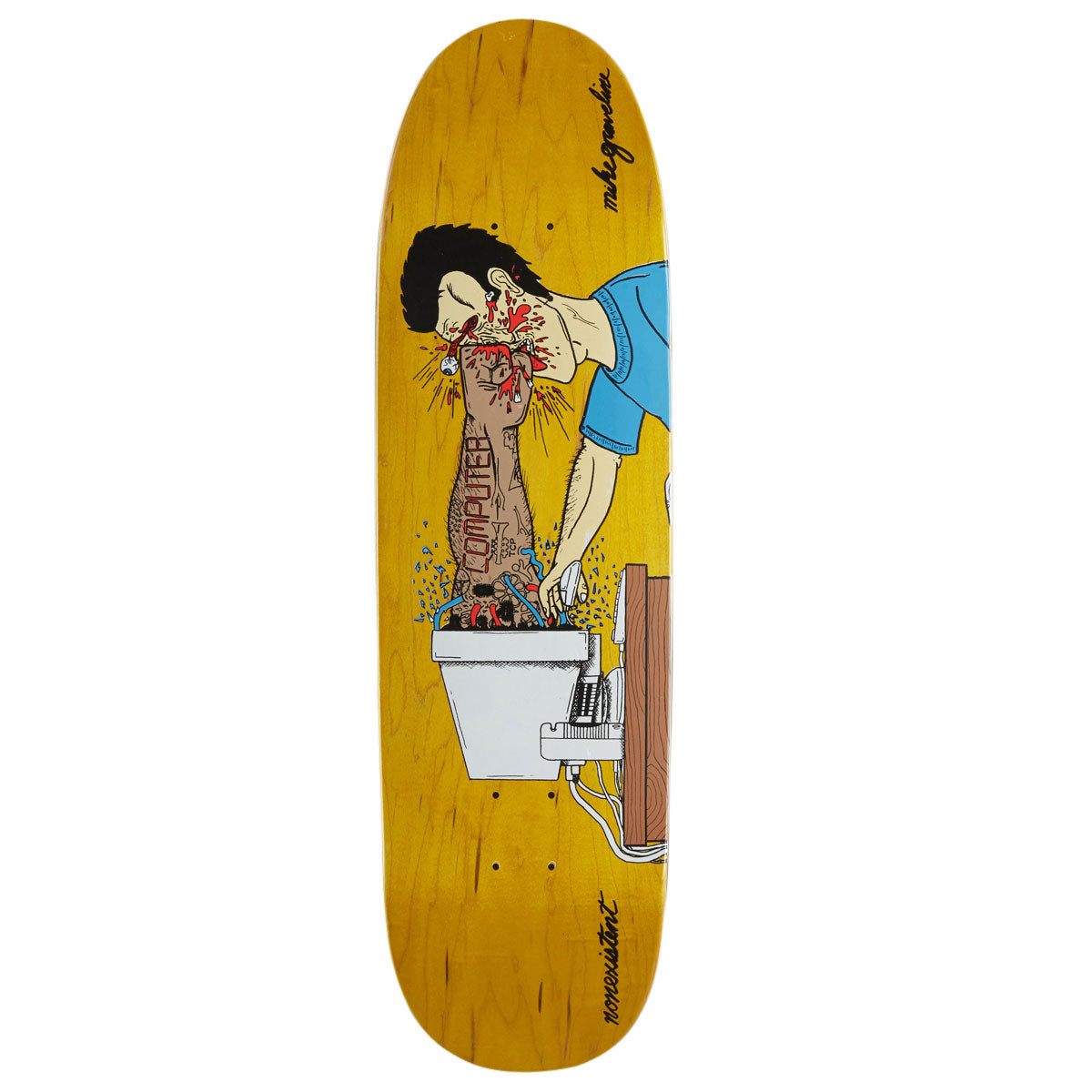 Nonexistent Mike Graveline Computer Pro Hybrid Football Shape Skateboard Deck - 8.75