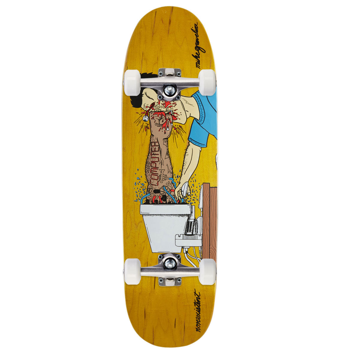 Nonexistent Mike Graveline Computer Pro Hybrid Football Shape Skateboard Complete - 8.75