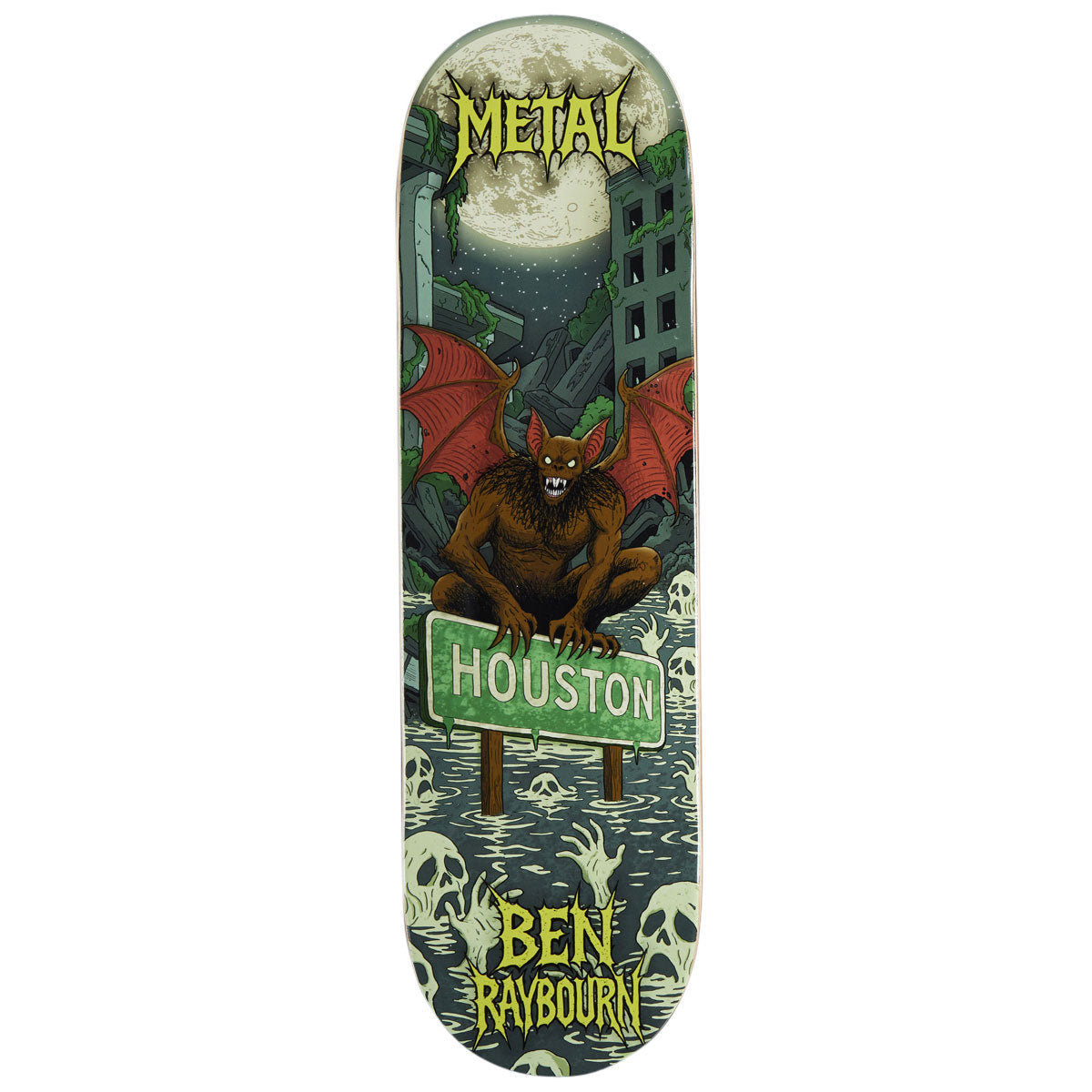 Metal Ben Raybourn Houston Bat Skateboard Deck - 8.60