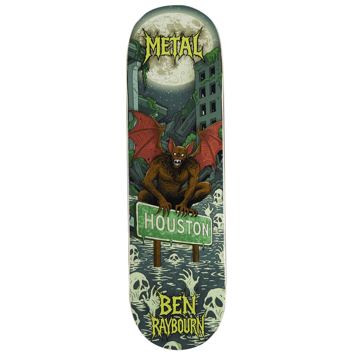 Metal Ben Raybourn Houston Bat Skateboard Deck - 8.80