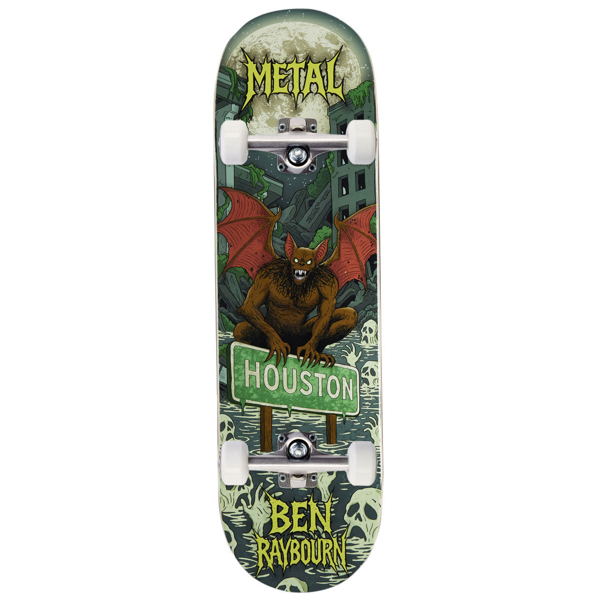 Metal Ben Raybourn Houston Bat Skateboard Complete - 8.80