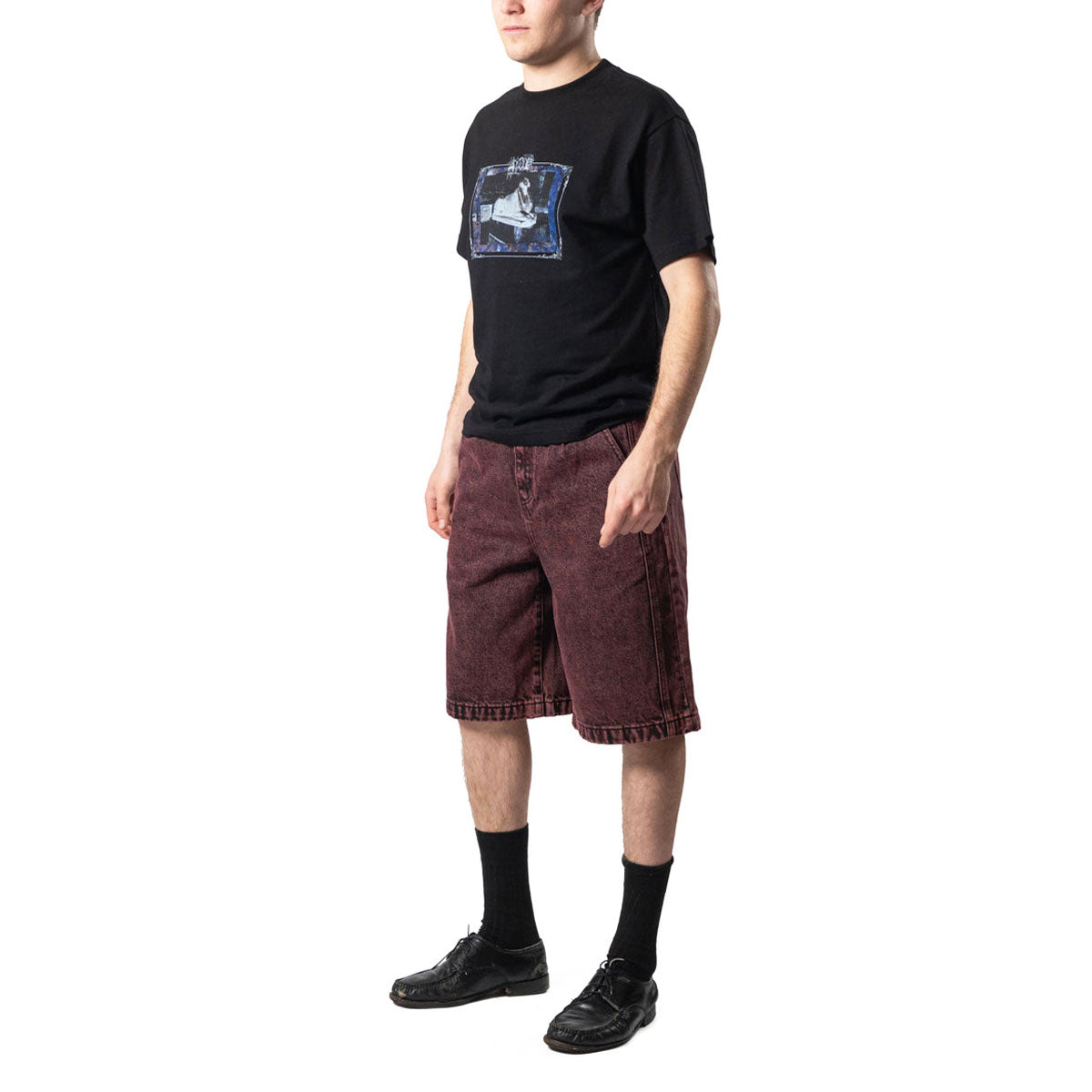 Hoddle Denim Bermuda Shorts - Wine image 4