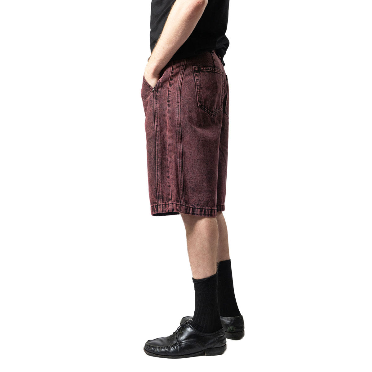 Hoddle Denim Bermuda Shorts - Wine image 5