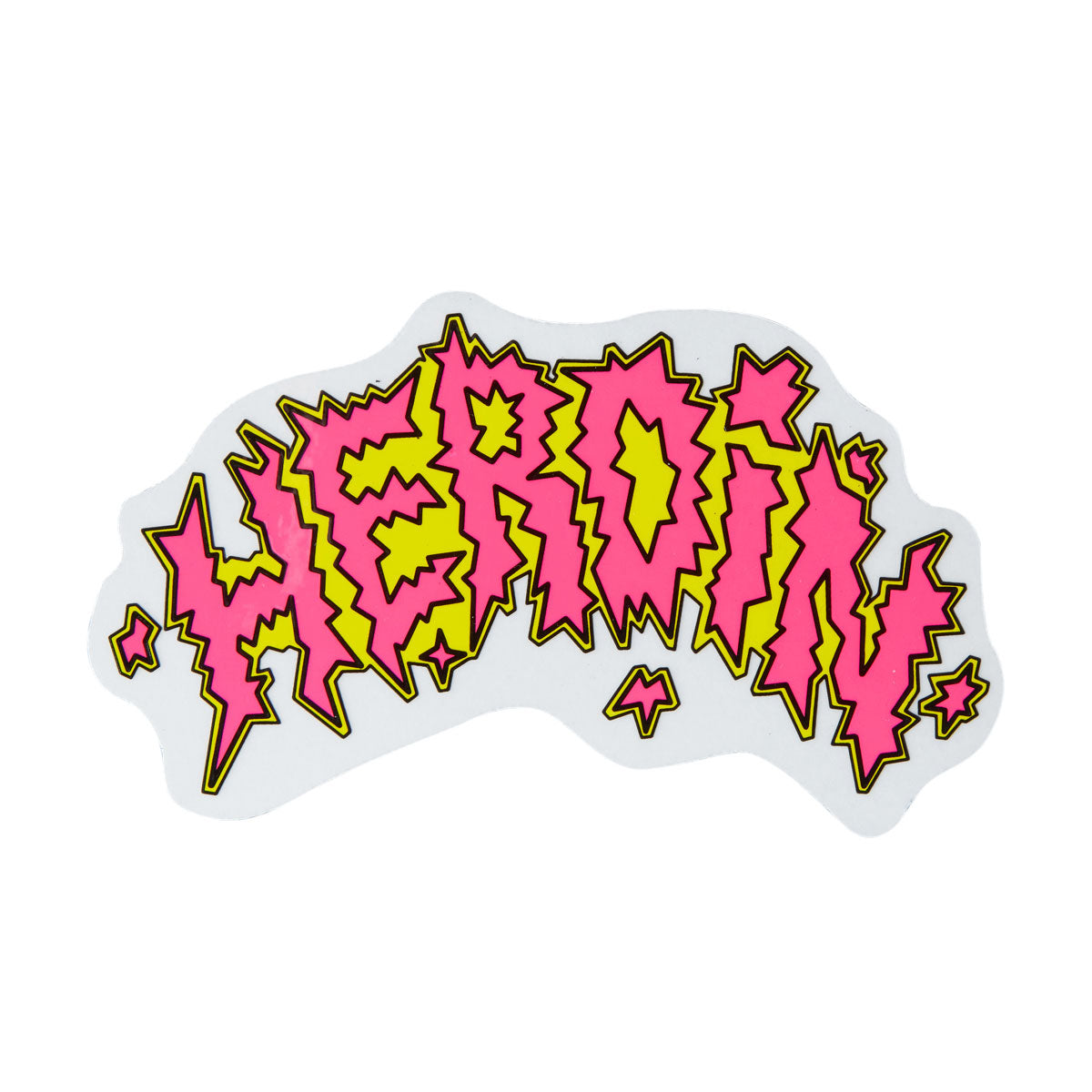 Heroin Logo Sticker - Pink/Yellow image 1