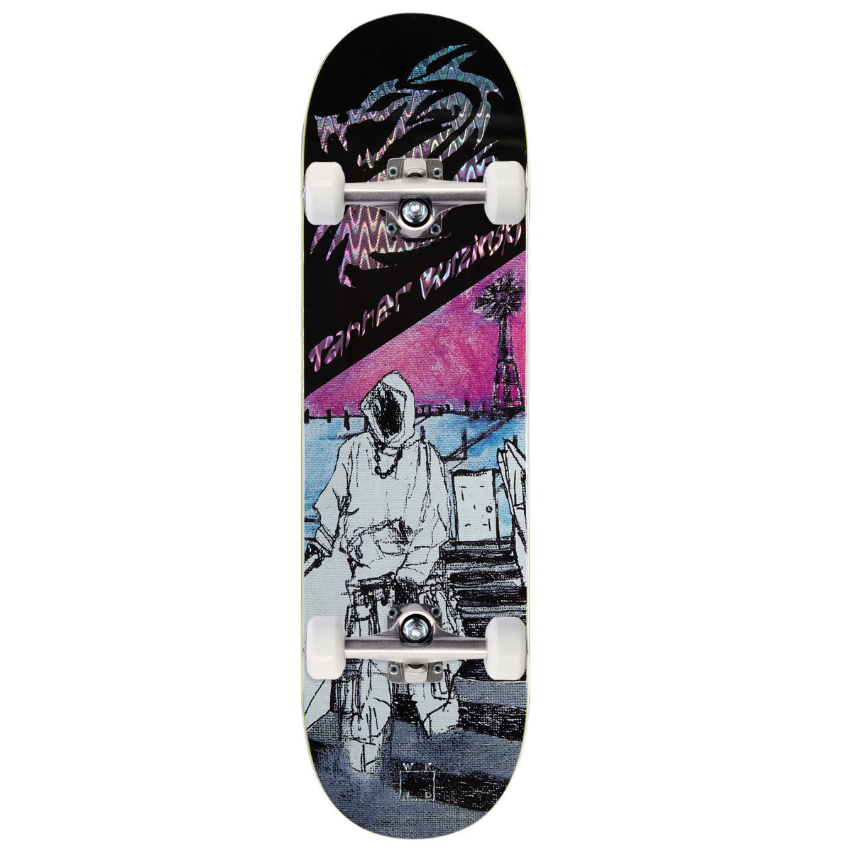 WKND Alive + Well Tanner Burzinski MC Skateboard Complete - Glitter Fleck - 8.58